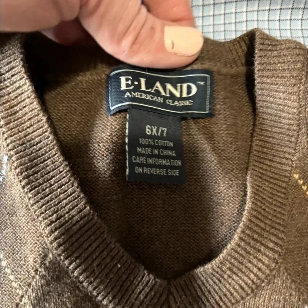 Ralph Lauren Boys Button Up Shirt Size: 7 with E-land vest 6X/7